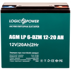 фото Тяговий акумулятор LogicPower LP 6-DZM-20 (5438) (батарея для велосипеда), LogicPower LP 6-DZM-20, Тяговий акумулятор LogicPower LP 6-DZM-20 (5438) (батарея для велосипеда) фото товару, як виглядає Тяговий акумулятор LogicPower LP 6-DZM-20 (5438) (ба