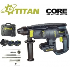 фото Акумуляторний перфоратор TITAN PRH2821LB-CORE Brushless SET2 (2 акумулятори 5ач і з/п), TITAN PRH2821LB-CORE Brushless SET2, Акумуляторний перфоратор TITAN PRH2821LB-CORE Brushless SET2 (2 акумулятори 5ач і з/п) фото товару, як виглядає Акумуляторний