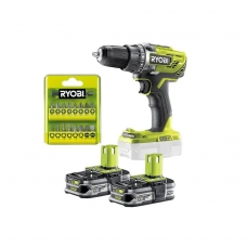 фото Шуруповерт акумуляторний Ryobi R18DD3-215GA17 (2×RB18L15 (1.5 Ач), зарядний пристрій), Ryobi R18DD3-215GA17, Шуруповерт акумуляторний Ryobi R18DD3-215GA17 (2×RB18L15 (1.5 Ач), зарядний пристрій) фото товару, як виглядає Шуруповерт акумуляторний Ryobi