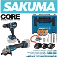 фото Набір акумуляторного інструмента SAKUMA BLUE CX2T-CORE 21v шуруповерт і кутова шліфмашина, SAKUMA BLUE CX2T-CORE, Набір акумуляторного інструмента SAKUMA BLUE CX2T-CORE 21v шуруповерт і кутова шліфмашина фото товару, як виглядає Набір акумуляторного 