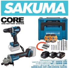 фото Набор аккумуляторного инструмента SAKUMA BLUE CX2T-CORE 21v шуруповерт и угловая шлифмашина, SAKUMA BLUE CX2T-CORE, Набор аккумуляторного инструмента SAKUMA BLUE CX2T-CORE 21v шуруповерт и угловая шлифмашина фото товару, як виглядає Набор аккумулятор