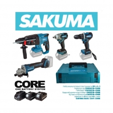 фото Набір акумуляторного інструмента Sakuma Blue CX4T-CORE 21V 4 в 1, Sakuma Blue CX4T-CORE, Набір акумуляторного інструмента Sakuma Blue CX4T-CORE 21V 4 в 1 фото товару, як виглядає Набір акумуляторного інструмента Sakuma Blue CX4T-CORE 21V 4 в 1 дивити