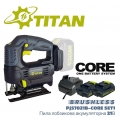 TITAN PJS7021-CORE SET1 (Пила лобзикова TITAN PJS7021-CORE SET1 21В, 80мм, безщіткова (2 батареї 2Ач і з/п))