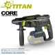 фото Перфоратор TITAN PRH2621B-CORE SDS plus, 21В, 3,3 Дж, 3-х режими, без батареї та з/п (2201912775) , TITAN PRH2621B-CORE, Перфоратор TITAN PRH2621B-CORE SDS plus, 21В, 3,3 Дж, 3-х режими, без батареї та з/п (2201912775)  фото товару, як виглядає Перфо