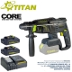 фото Перфоратор TITAN PRH2621B-CORE SET424PH SDS plus, 21В, 3,3 Дж, 3-х режими, 2 батареї 4Аг (PBL2140H-CORE Hi-EE) і з/п (PQC2116-CORE Hi-EE) (2201912775_S424PH), TITAN PRH2621B-CORE SET424PH, Перфоратор TITAN PRH2621B-CORE SET424PH SDS plus, 21В, 3,3 Дж